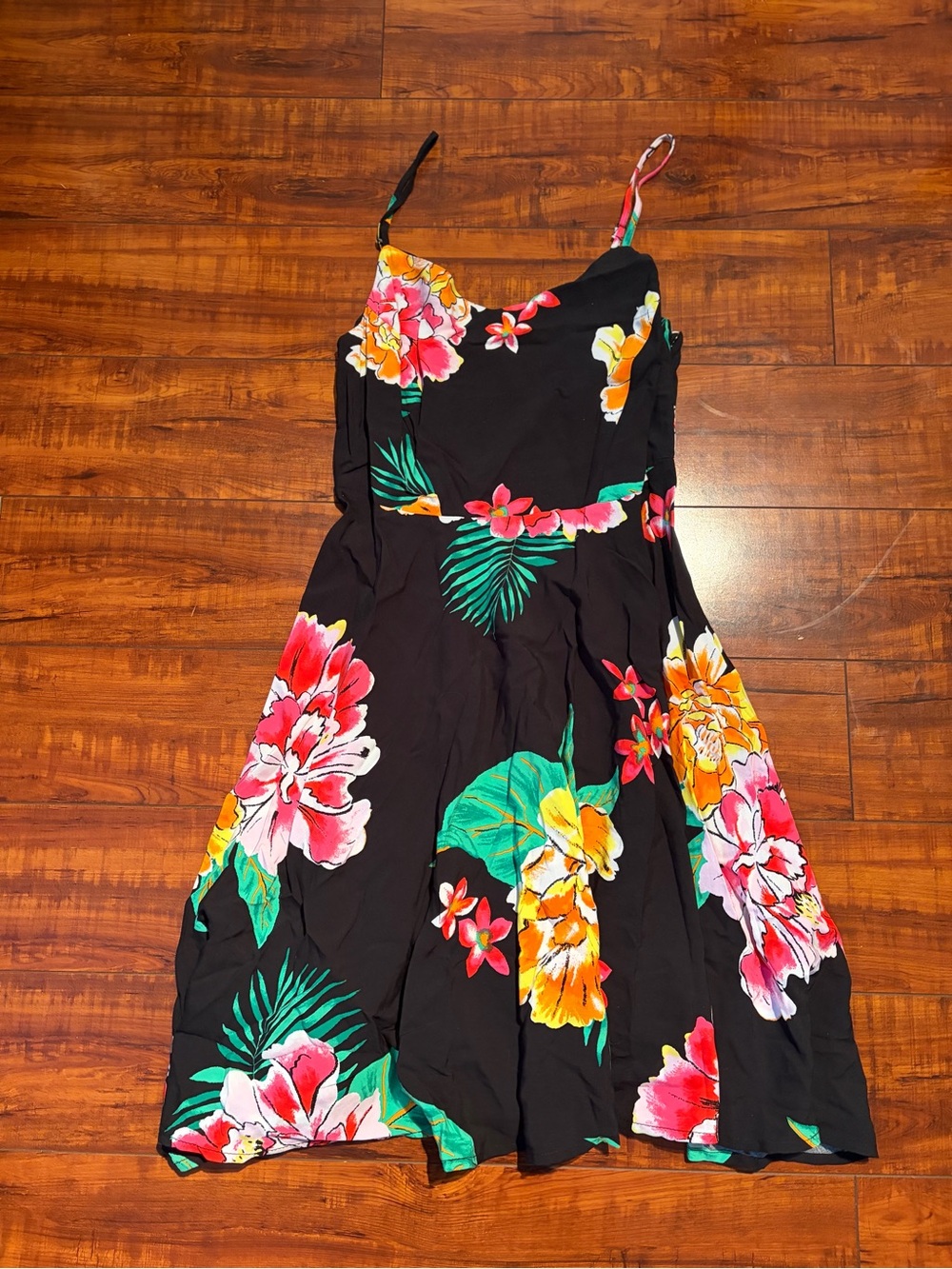 NWT Old Navy Black Floral Mini Sundress with Pink, Yellow & Green | Size XS